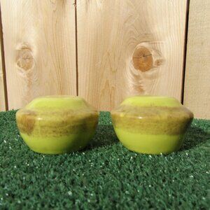 Vintage Bauer Pottery Chartreuse Green Salt and Pepper Shakers